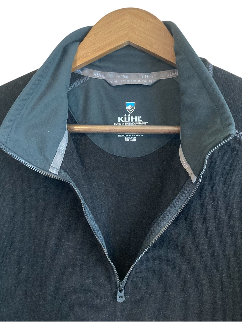 Kuhl Revel Black and Steel Gray Quarter Zip Mens Pullover Sweater - Picture 4 of 12
